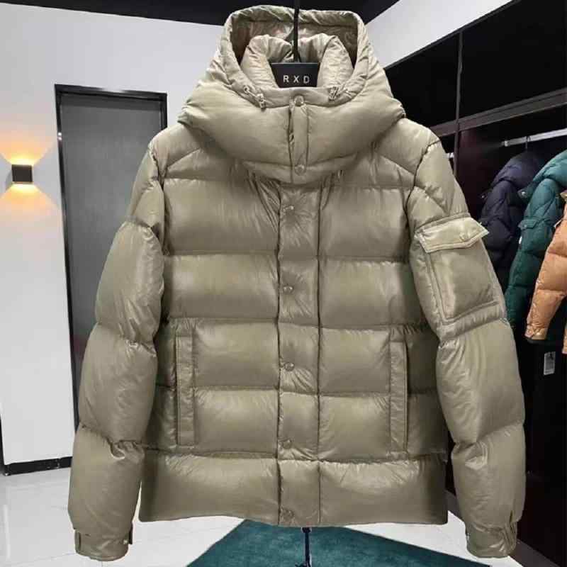 羽絨服 男性用 厚手 白ダックダウン70% 通勤 防風 撥水性 暖かい ジャンパー ブルゾン アウター 米白 ..