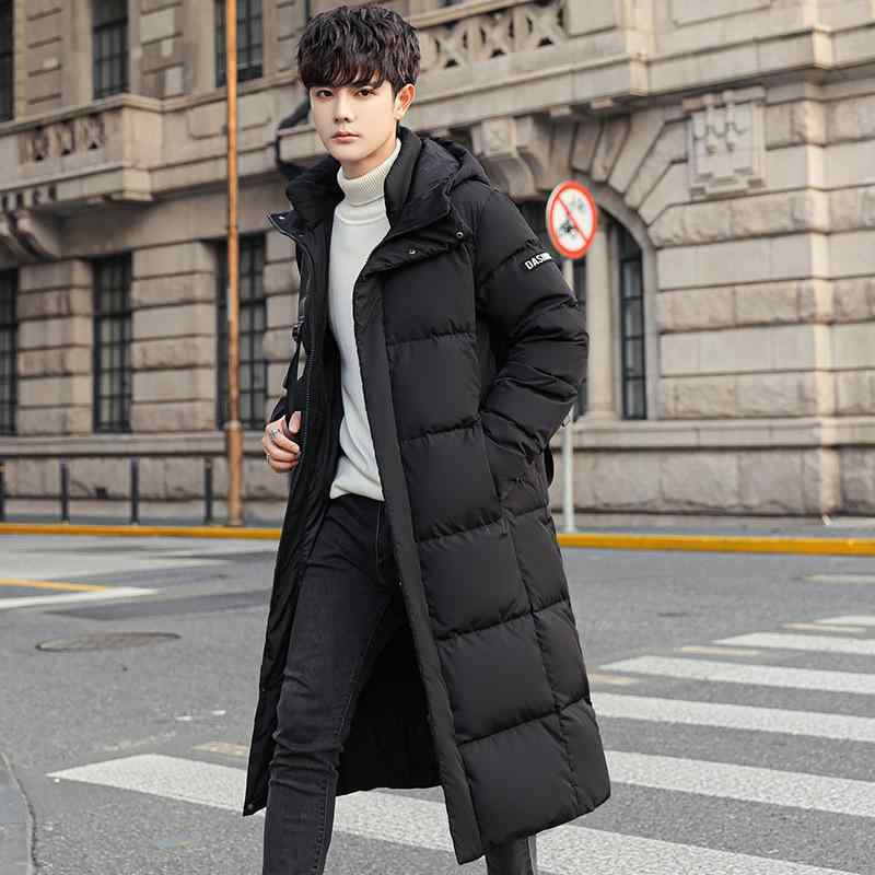 羽絨服 男女兼用 ロング丈 ダウンコート フード付き 厚手 防寒 90% ホワイトダックダウン 合体型 無地 ポリエステル 秋冬 カジュアル アウトドア 白色 黒色 紺色 ブルー S M L XL XXL XXXL
