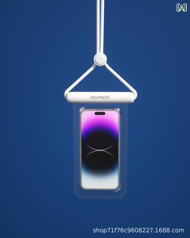 防水ケース アウトドア 温泉 プール 釣り 登山用 防水バッグ タッチ操作可能 携帯電話 スマートフォン用 撥水 TPE素材 格子柄 白色 ピンク 墨緑 ブラック ブルー 浅青 500 2