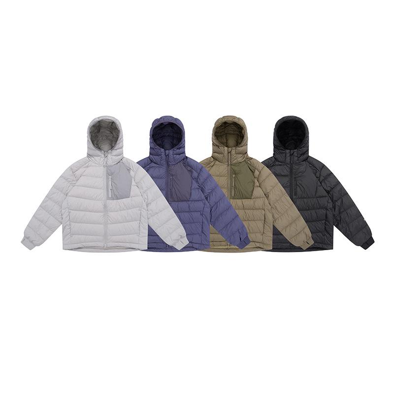 ダウンジャケット 男性用 アウトドア 防撥水 3M リフレクター 切り替え バイカラー récupération 撥水性 通気性