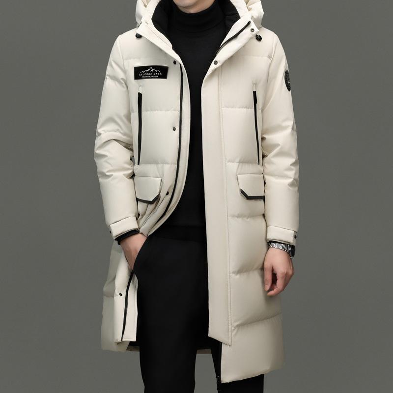 羽絨服 メンズ 男性用 中年 加厚 防寒 防水 アウター フード付き 白 黒