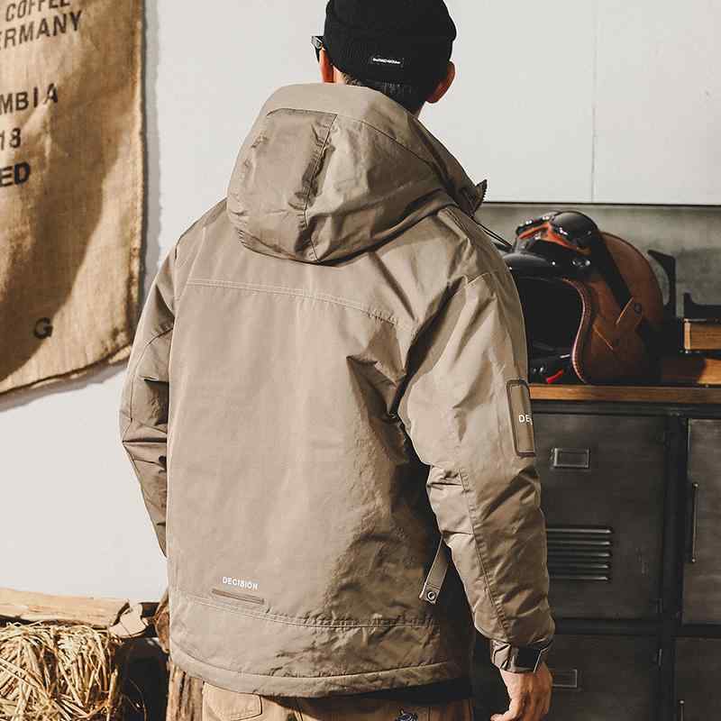 ダウンジャケット 男性用 フード付き グレーダックダウン 秋冬 アウター 透湿性 防寒