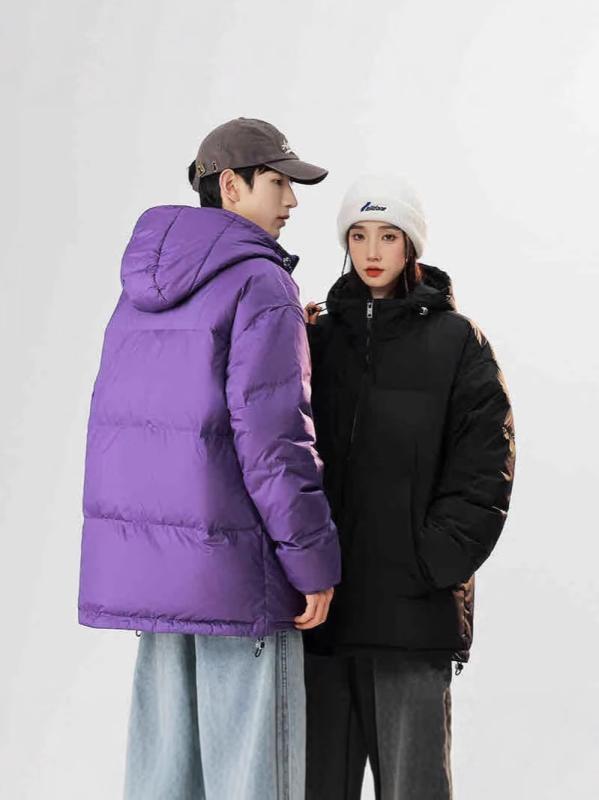 ダウンジャケット 男性用 防風 保温 フード付き 無地 軽量 暖かい ジャンパー ブルゾン アウター 秋冬 ポリエステル