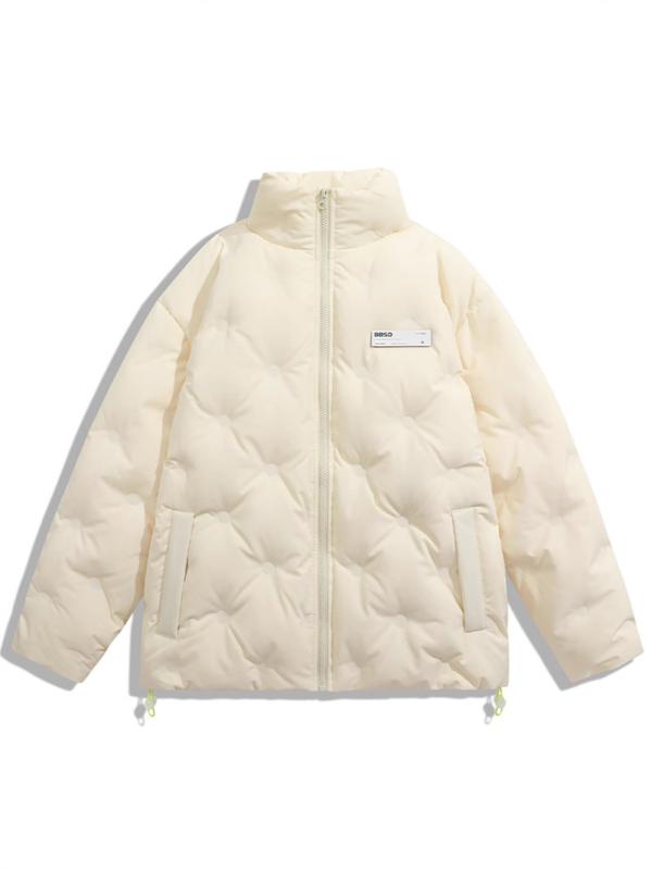 ダウンジャケット 男女兼用 立襟 アウター ペア スポーツ ひし形 秋冬 厚手 防寒 グースダウン 90% 暖かい あったか カジュアル スポーティ アウトドア 米黄 黒 浅ブルー