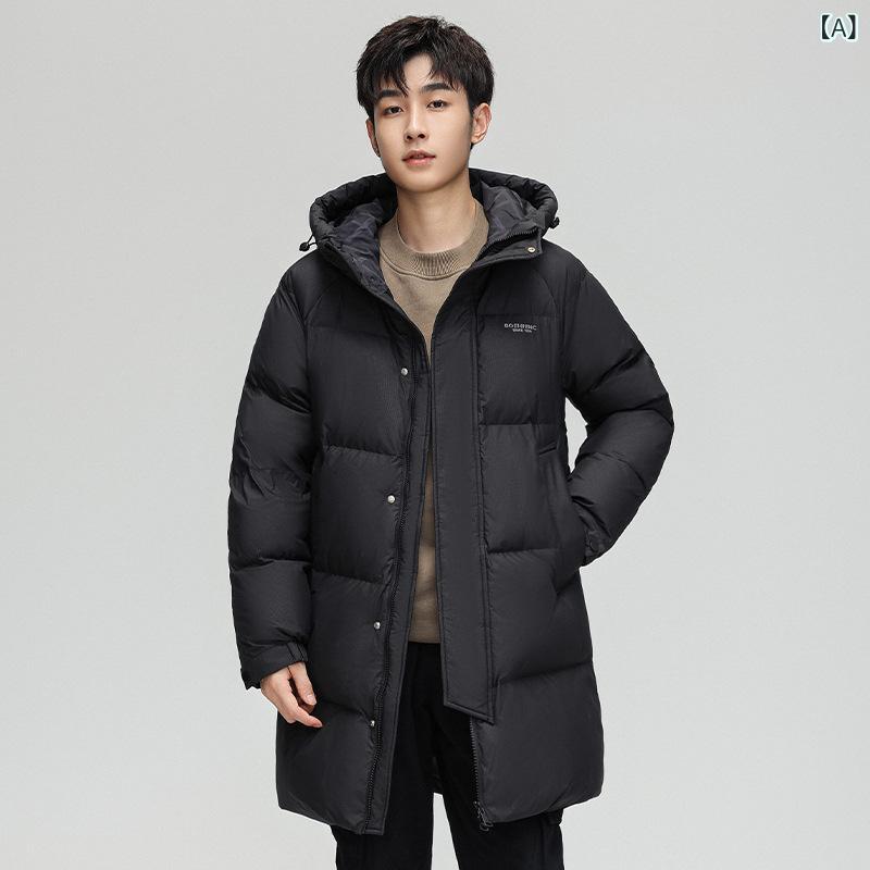 ダウンジャケット メンズ 中綿 秋冬 防寒 暖かい フード付き アウター ジャンパー ブルゾン カジュアル 男性用 トップス ブラック カーキ色