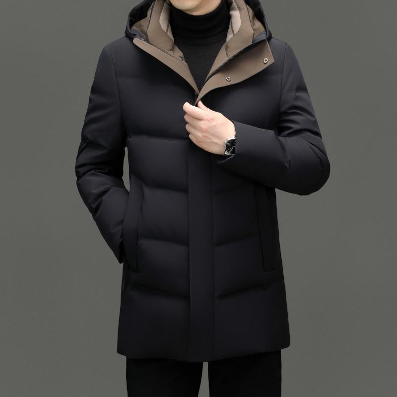 羽絨服 メンズ 男性用 中綿入り ジャケット フード付き 防寒着 厚手 暖かい ビジネス カジュアル アウター ジャンパー 紳士服 普段使い アウトドア 秋冬