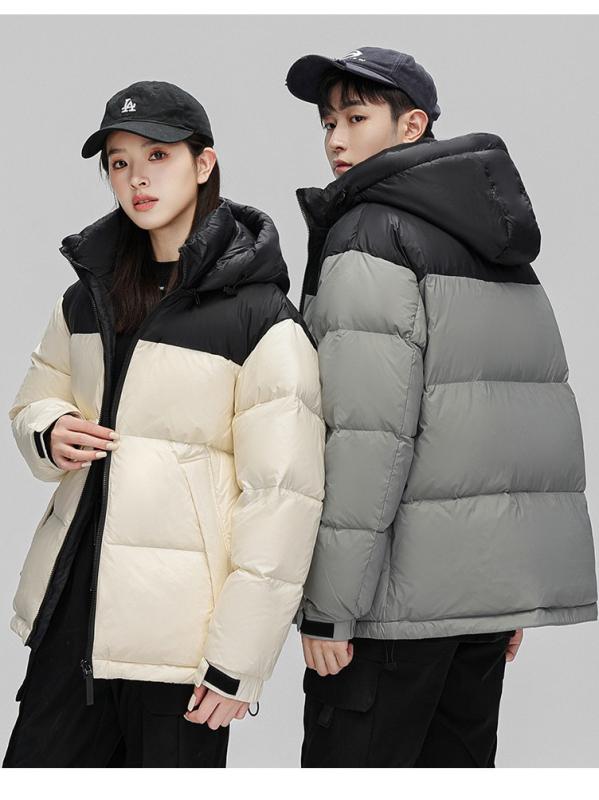 羽绒服 メンズ 男性用 连帽 アウター 冬季 加厚 防寒 撞色 切り替え 运动着 ルームウェア アウトドア 普段使い 部屋着 軽量 防风