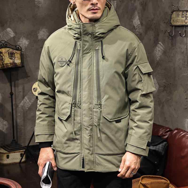 羽绒服 メンズ 中綿入り ミリタリージャケット フード付き 防寒 アウター ジャンパー ブルゾン ワークウェア 秋冬 カーキ ブラック イエロー