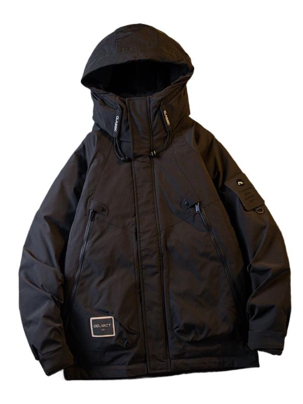 羽绒服 男性用 アメリカン レトロ 白ダックダウン ワーク 厚手 防寒 アウター コーヒー色 カーキ ブラック