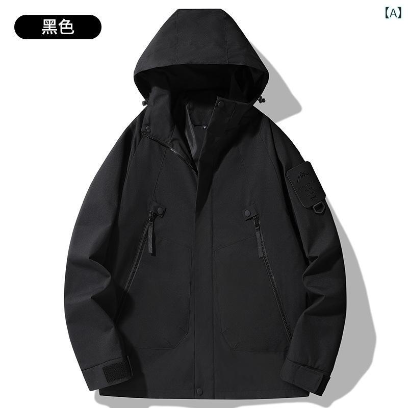 マウンテンパーカー レディース メンズ 薄手 撥水 防風 アウトドアウェア 春秋 登山 釣り キャンプ ウェア 男女兼用 ブラック カーキ アイボリー グリーン パープル XS S M L XL XXL XXXL 2