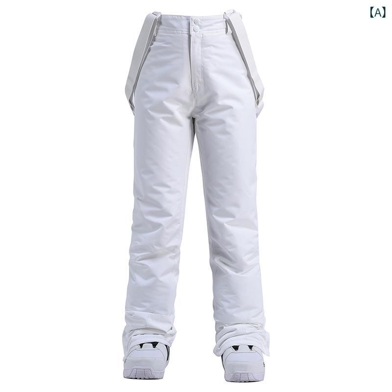 スキーパンツ 男女兼用 防風 防潑水 保温 厚手 スキーウェア サロペット スノーボード アウトドア 白色 紫 紺色 黒 灰色 水色 ピンク 緑 カーキ XS S M L XL XXL XXXL 2