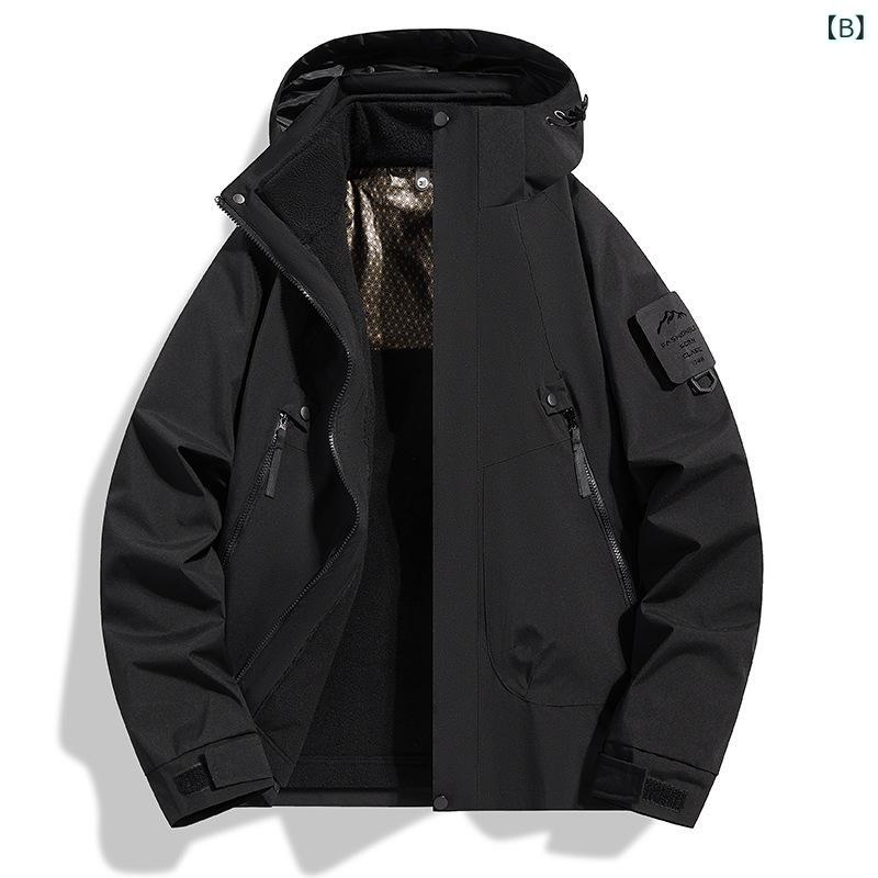 マウンテンパーカー 男女兼用 防風 防水 防寒 アウター 登山服 アウトドアウェア 取り外し可能 春秋冬 蛍光グリーン ブラック アイボリー イエロー ローズレッド 朱雀レッド S M L XL 2XL 3XL 4XL ポリエステル 2