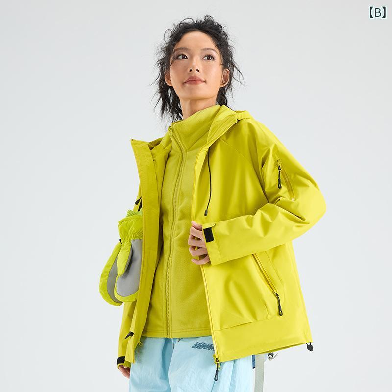 マウンテンパーカー レディース メンズ 防風 防水 保温 3way 小柄 登山ウェア アウトドア ジャケット 春秋冬 フリースインナー付き 3