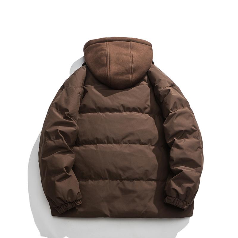 羽絨服 メンズ 秋冬 美ラード レトロ フェイクレイヤード ゆったり 厚手 フード付き 防寒 白ダックダウン 黒 緑