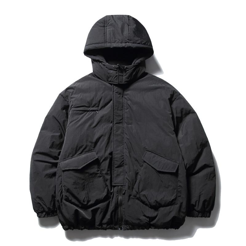 羽绒服 男女兼用 防寒 防風 撥水加工 フード付き 白ダックダウン90% 暖かい 作業着風 ブラック ブルー 秋冬 アウトドア 普段使い レトロ