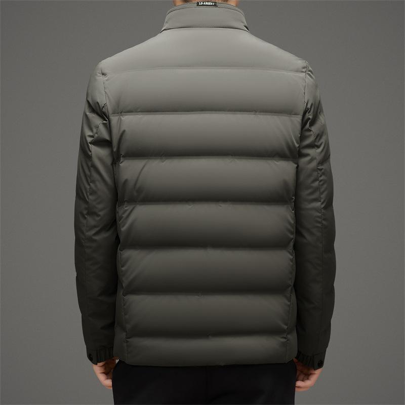 ダウンジャケット 男性用 防寒 90% 鸭 ダウン 立襟 暖かい アウター 普段使い アウトドア 紺色 黒色 緑系 ポリエステル