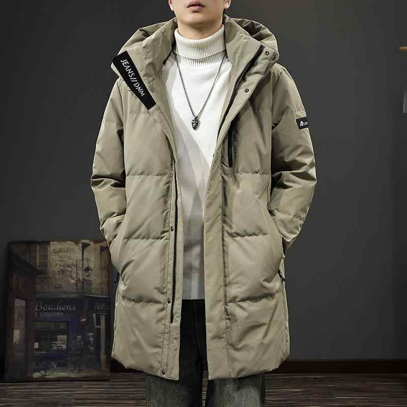 羽绒服 男性用 取り外し可能フード付き 中綿入り 防寒 アウター 大判サイズ ゆったりサイズ 白ダックダウン86～90% ポリエステル100% 秋冬