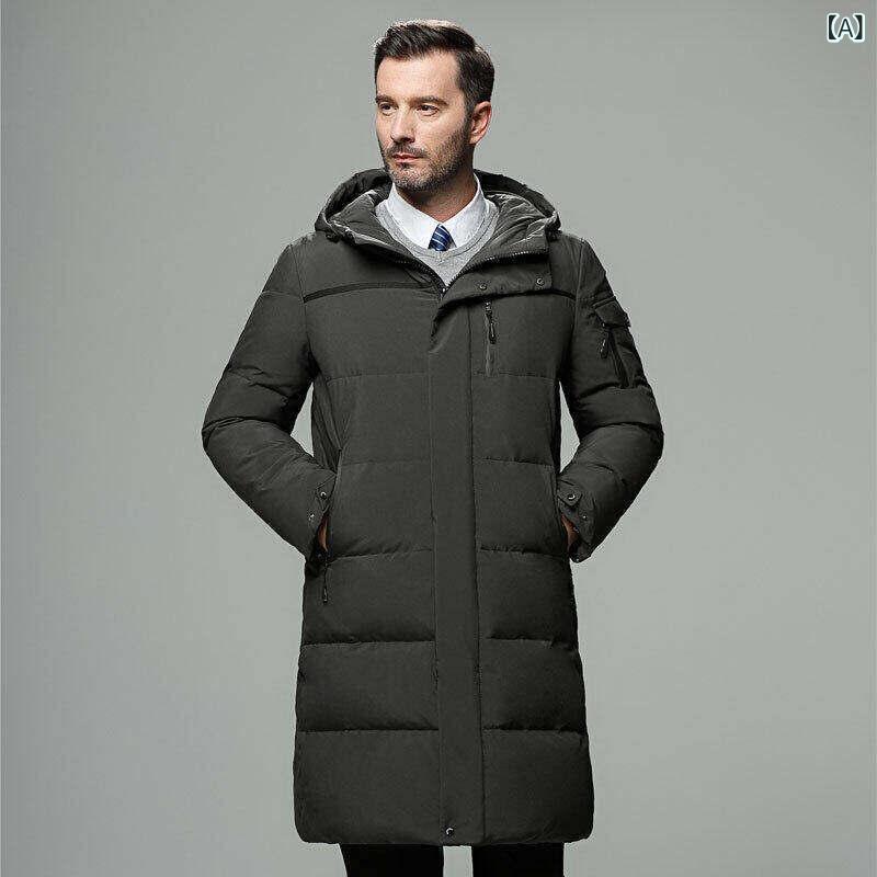 羽绒服 メンズ 中綿入り 防寒 ジャケット フード付き 白ダウン 86% 厚手 秋冬 暖か...