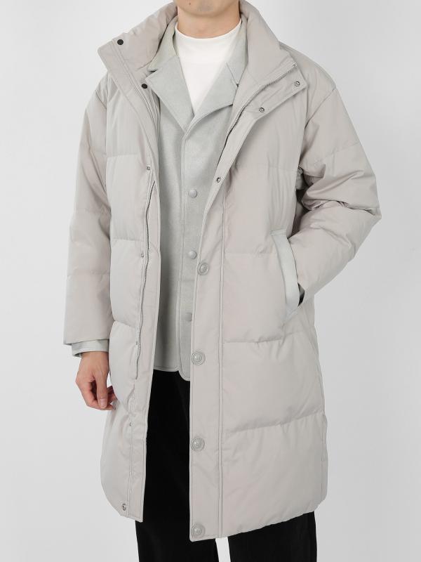 羽毛 ジャケット 男性用 ビジネス カジュアル スマートカジュアル 中綿入り 白ダック ダウン 立襟 ミド..