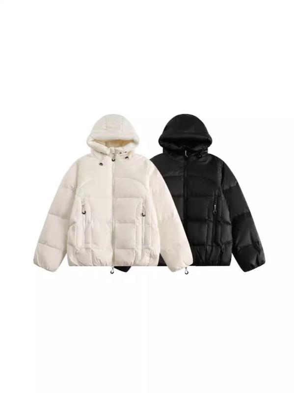 メンズ ダウンジャケット 秋冬 日系 レトロ ホワイトダックダウン フード付き ゆったり 厚手 防寒 アウター 普段使い 部屋着 アウトドア ブラック アイボリー