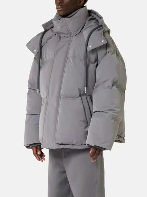 羽绒服 男女兼用 90% 白ダックダウン 中綿入り フード付き アウター 厚手 防寒 防水 透湿性 グレー ブラック XS S M L XL 冬