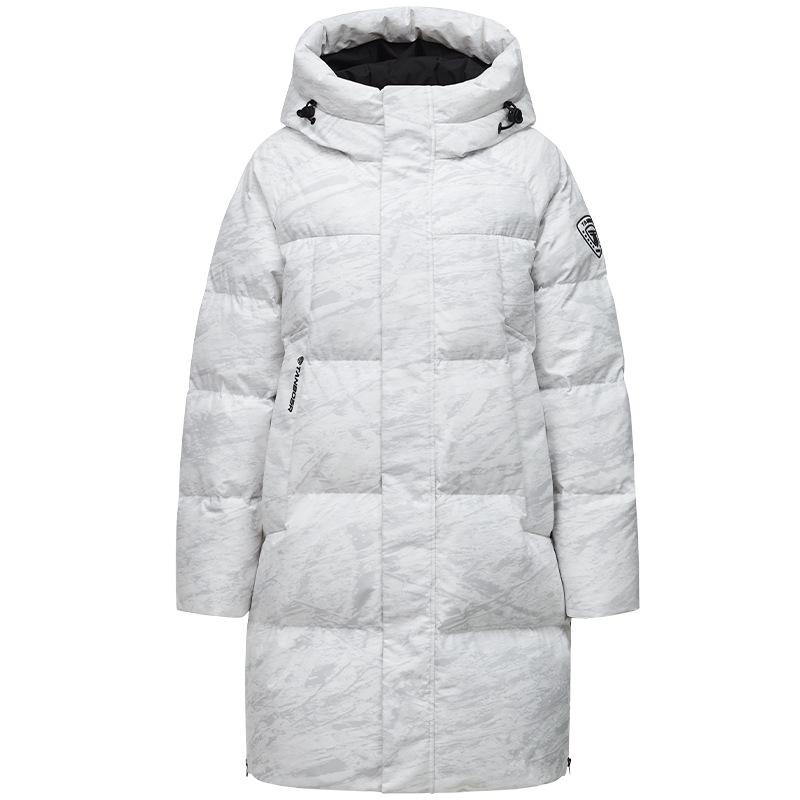 羽毛 ダウンジャケット 男性用 中長丈 フード付き スポーツ 冬 防寒 厚手 90%以上ダックダウン ポリエステル100% ブラック グレー系 あったか アウトドア