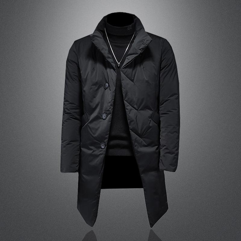 羽絨服 メンズ 中長款 暖かい 防風 ポリエステル アウター 秋冬 ファッション カジュアル スタイル