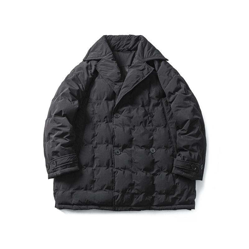 羽絨服 男女兼用 中綿 ジャケット ヴィンテージスタイル ブラック 防寒 アウター 立襟 撥水加工 ポリエステル 秋冬