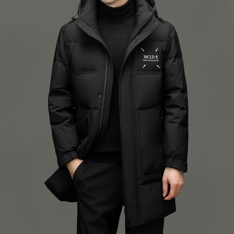 ダウンジャケット 男性用 取り外し可能フード付き 中綿入り 中綿 合体型 防寒 普段使い コーヒー ブラック ポリエステル