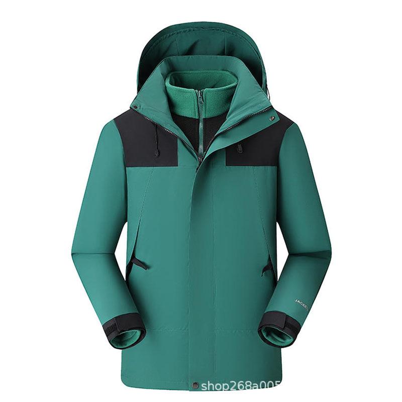 マウンテンパーカー 男女兼用 企業向け ロゴ刺繍可能 撥水 防風 保温 フリースインナー付き 取り外し可..