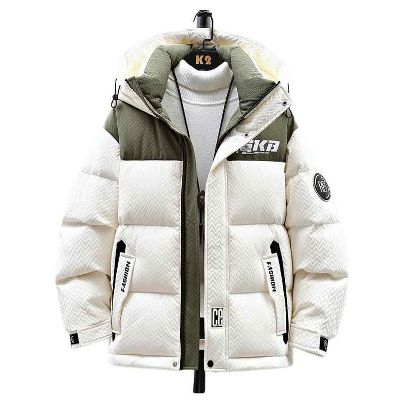羽绒服 男の子 中学生 大学生 男性用 アウター ジャンパー 白ダウン 90% 暖かい 厚手 防寒着 バイカラー 配色 切り替え 秋冬 冬