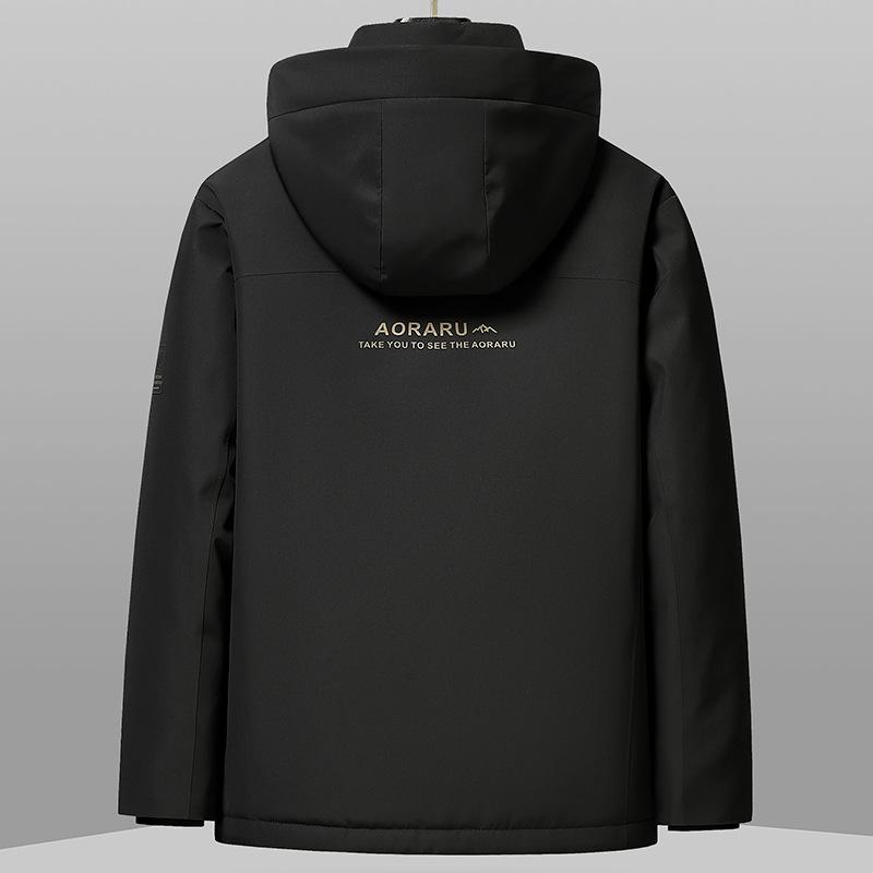 羽绒服 男性用 工装 中綿入り 90% ダウンジャケット 秋冬 アウトドア 登山 フード付き ミリタリーテイスト ゆったり ビッグシルエット 防寒