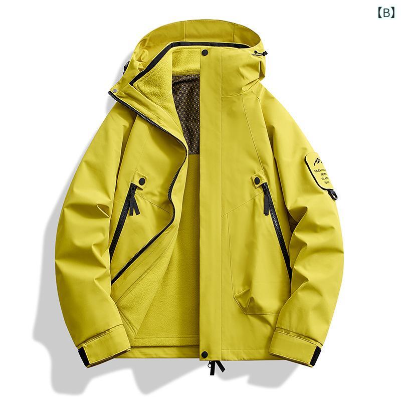 ジャケット レディース メンズ 登山服 防水 アウター 取り外し可能 防風 防寒 撥水 透湿 アウトドアウェア 秋冬 銀灰 蛍光グリーン ピンク系 オレンジ アイボリー 黄色 緑 黒 紫 2