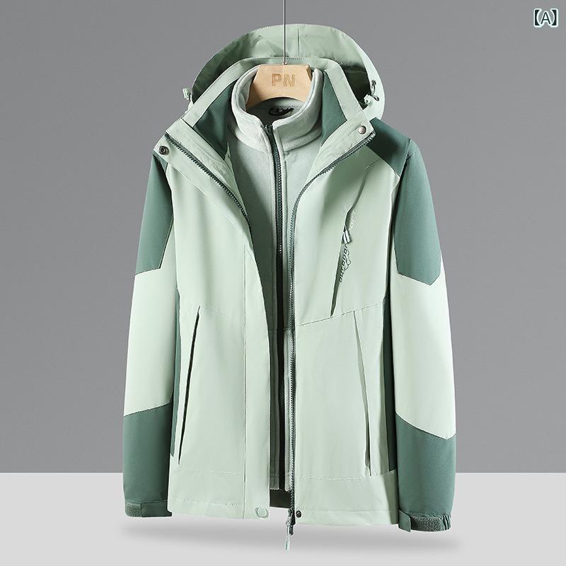 マウンテンパーカー メンズ レディース 防風 防水 防寒 登山ウェア アウトドア ジャケット 3way 取り外し可能 フリース インナー付き M L XL XXL XXXL 4XL 5XL 春秋冬 2