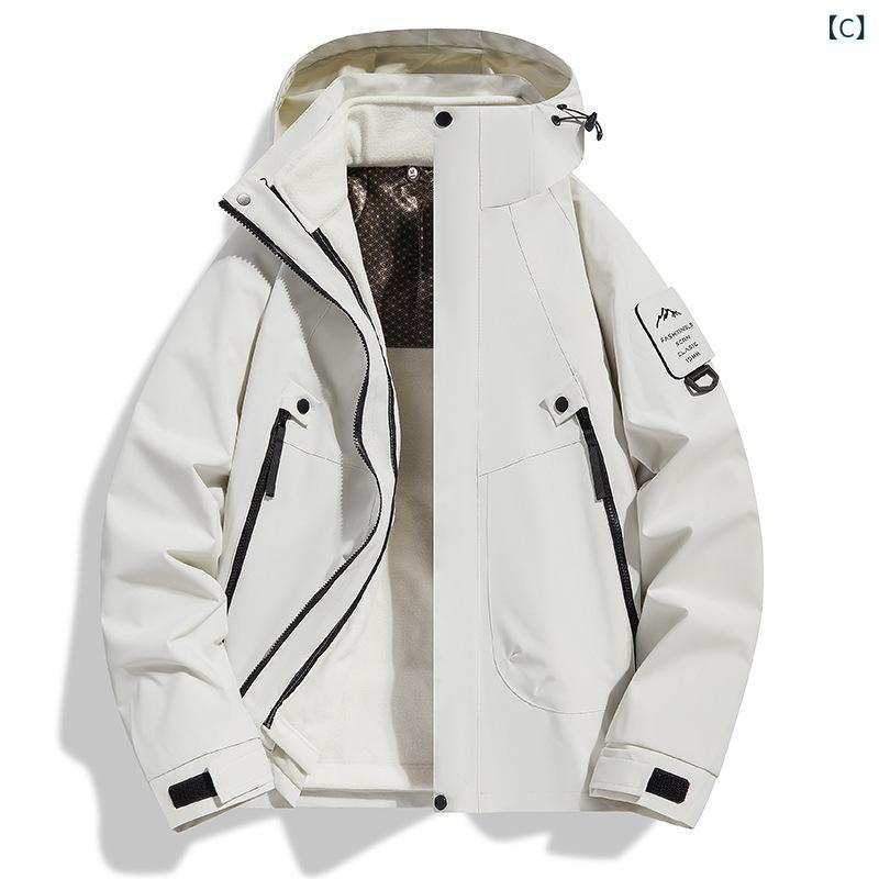 マウンテンパーカー メンズ レディース 登山ウェア 防水 防風 ジャケット 取り外し可能 フリース アウトドア 撥水 透湿性 キャンプ トレッキング 春秋冬 ブラック パープル ホワイト レッド イエロー ピンク グリーン S M L XL 2XL 3X 3