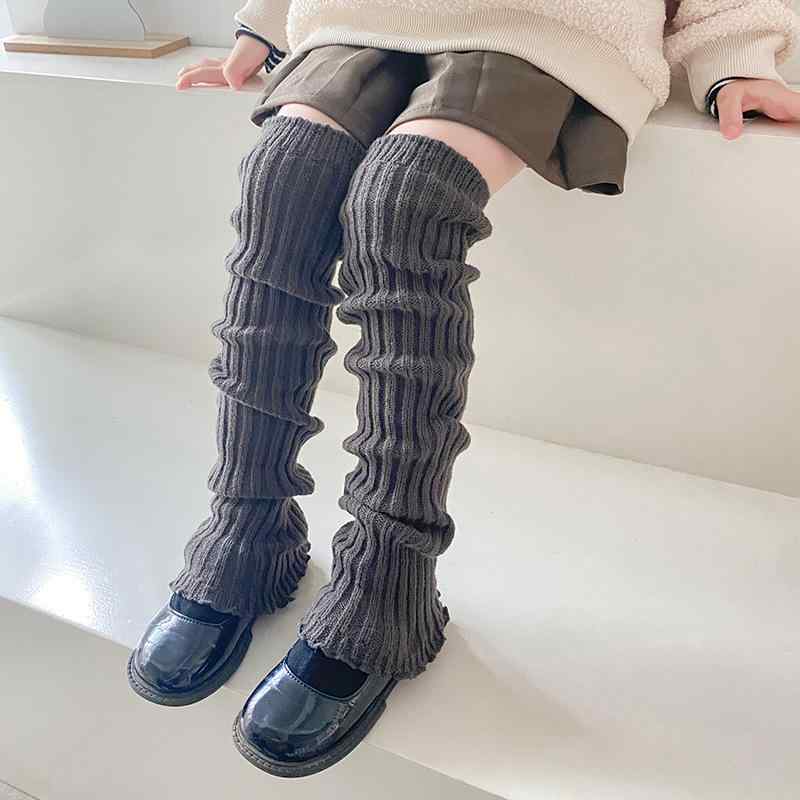 靴下 キッズ 女の子 ニーハイソックス ウール混紡 子供 幼児 膝当て 秋冬 春秋 ピュアカラー 無地 S M ..