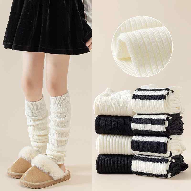 靴下 キッズ 女の子 ニット コットン ニーハイソックス レッグウォーマー あったか 保温 通気性 吸汗性..