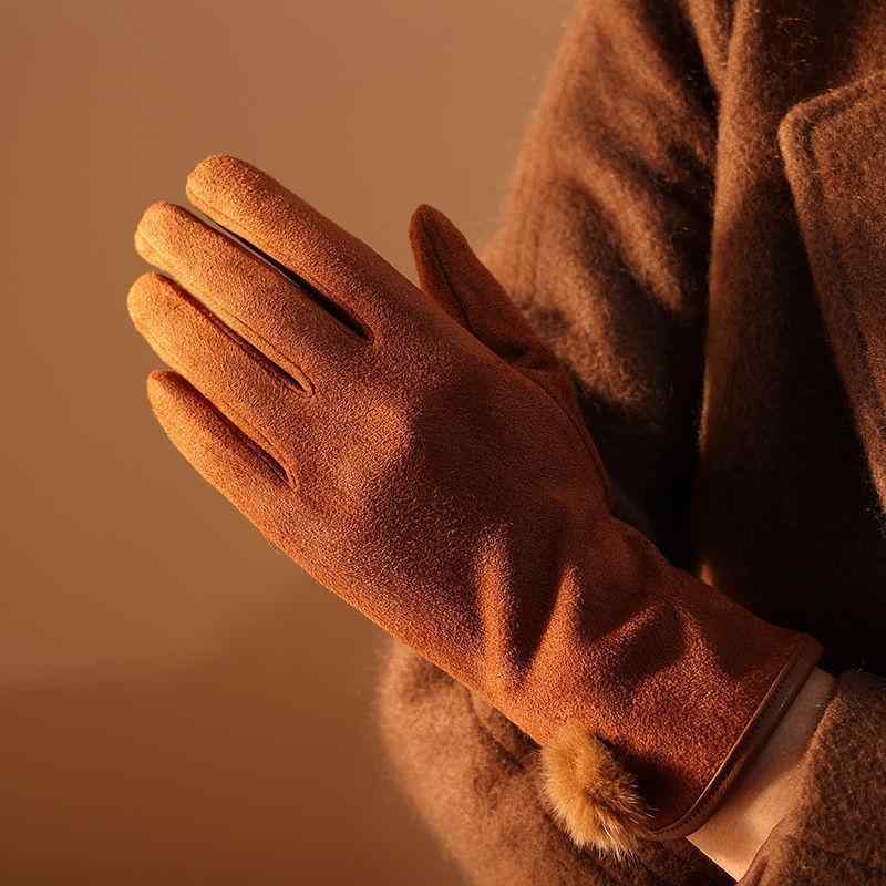 ・機能: 保温・スタイル: 百搭, 简约・種類: 分指手袋・カラー: ブラック, グレー, ベージュ, キャメル・サイズ: フリーサイズ・適合シーズン: 冬・素材: 麂皮绒・主な素材の含有量: 81%-95%・主な生地: 麂皮绒・テイスト分...