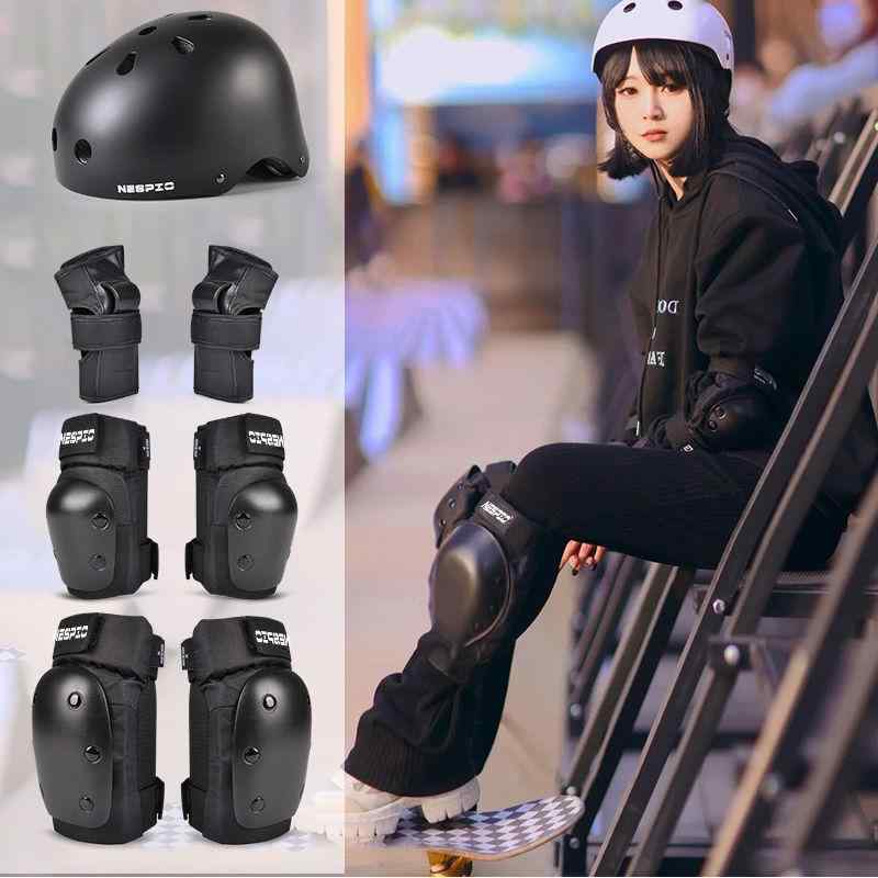 ヘルメット プロテクター 子供用 大人用 膝 肘 手首 保護 6点セット ローラースケート スケートボード ..