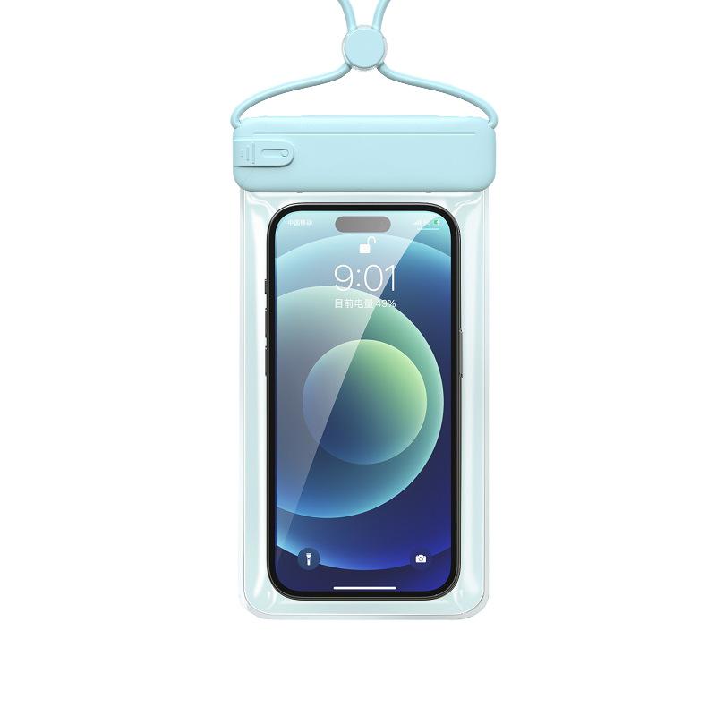 スマホ 防水ケース タッチ操作可能 携帯電話用 防水バッグ 7.2インチ以下対応 TPU素材 透明 密封 プー..