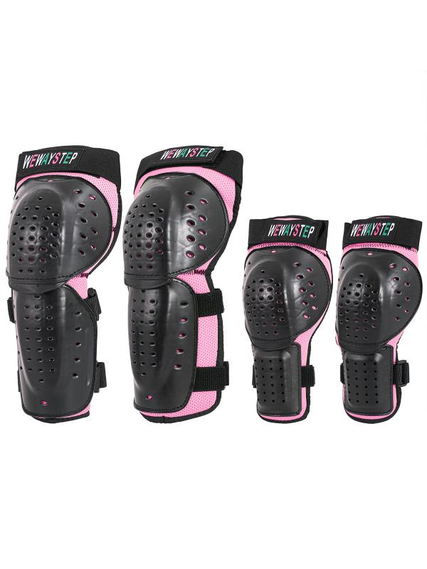 プロテクター キッズ 子供用 オフロード バイク 膝当て 肘当て 4点セット ピンク グリーン イエロー ブ..