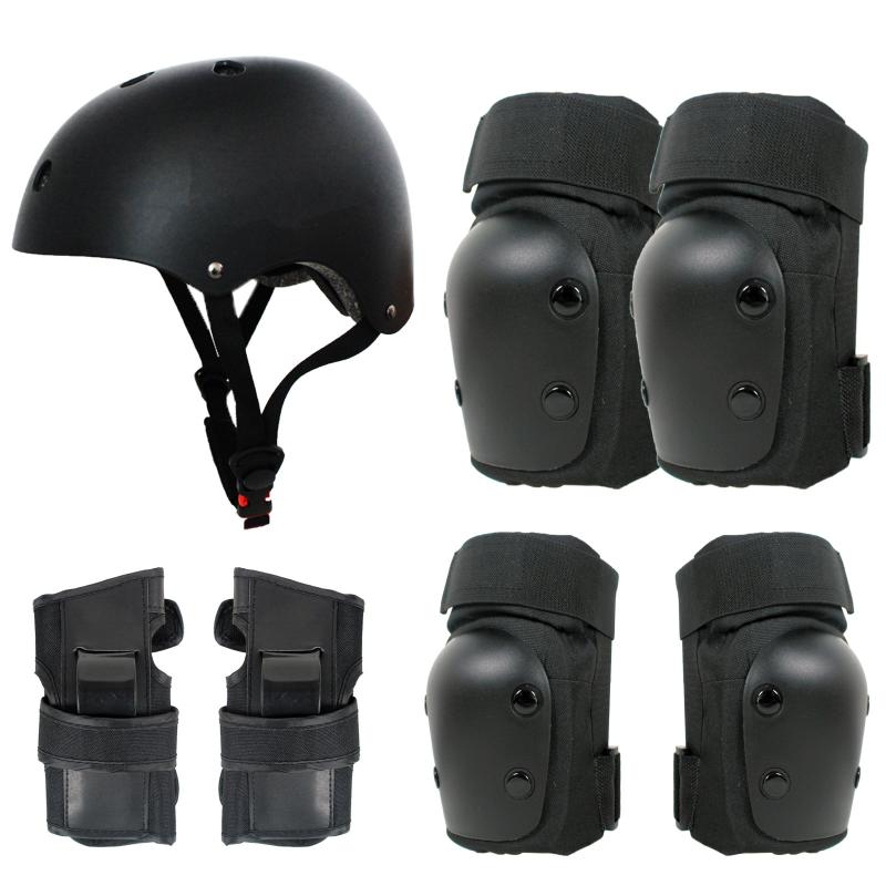 スケートボード ヘルメット プロテクター セット 子供 大人 膝 肘 手首 保護 衝撃吸収 通気性 ローラー..