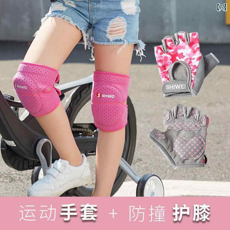 子供用 プロテクター セット 手袋付き 膝 肘 手首 保護 スケートボード バランスバイク ローラースケー..