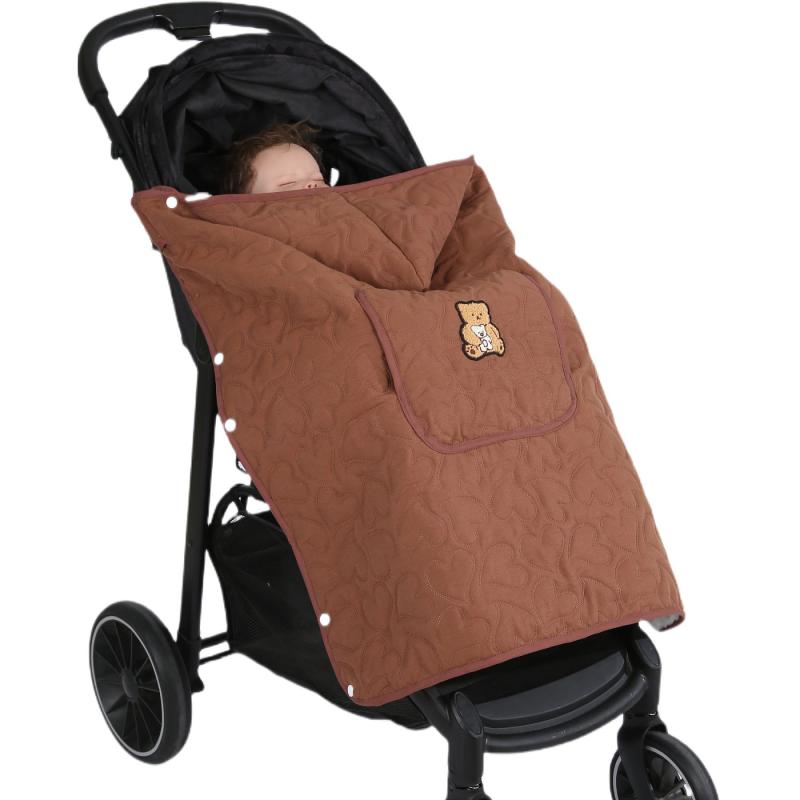 ベビー 防寒ケープ ブランケット 厚手 おくるみ 混紡 小熊 ウサギ柄 75×85cm