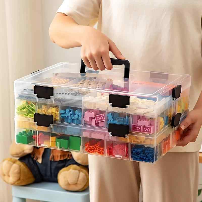 おもちゃ箱 レゴ収納ケース 子供用 ブロック パーツ ボックス 多層 分割 整理 大容量 知育玩具 持ち運..
