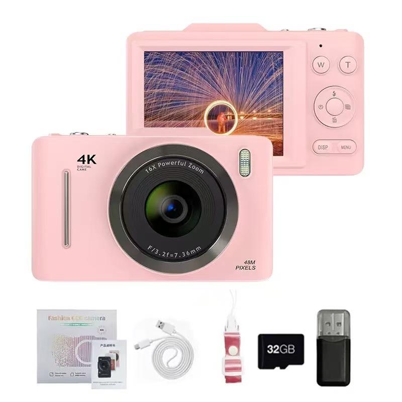 デジタルカメラ 子供用 学生用 トイカメラ 小型 軽量 携帯可能 HD 2.8インチ 大画面 旅行 記念撮影 白色 ピンク色 黒色