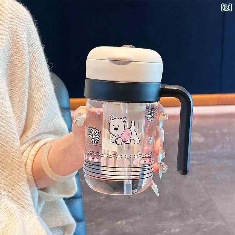 水筒 レディース 大容量 650ml プラスチック ストロー付き 携帯用 ティーボトル 学生 おしゃれ かわいい エコ