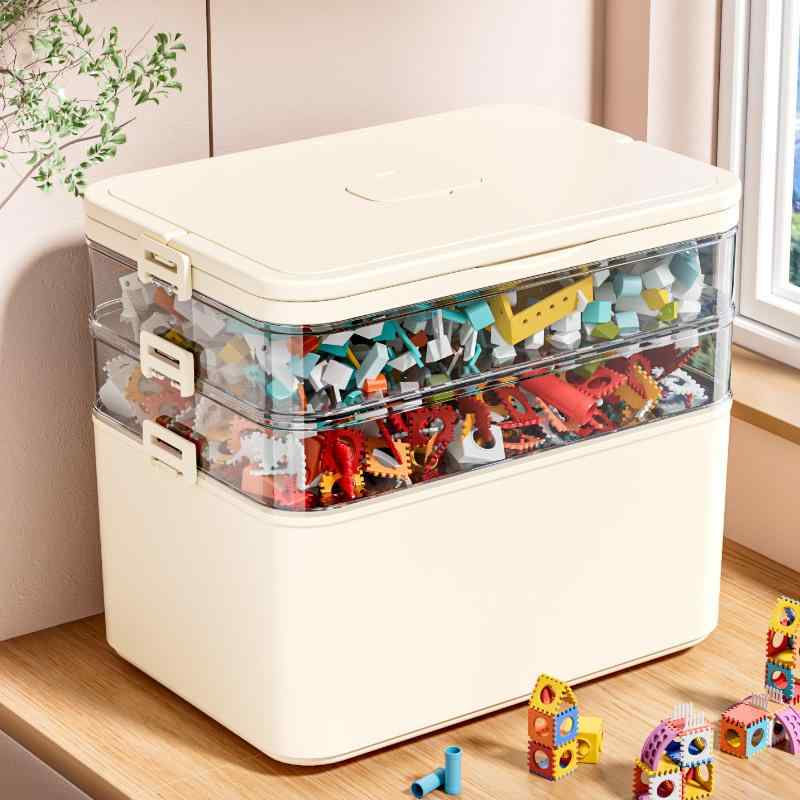 おもちゃ箱 子供用 積み木 パーツ 収納ケース 小物入れ 分類 整理 箱 大容量 持ち運び可能