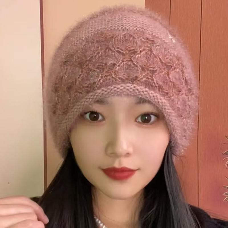 ニット帽 レディース 秋冬 防寒 暖かい ビーニー ケーブル編み 伸縮性 耳あて 桃色 ピンク系 ベージュ ..
