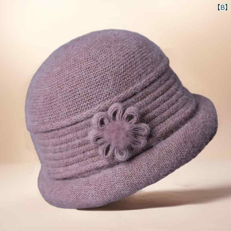 ニット帽 レディース 秋冬用 高齢者 婦人帽子 裏起毛 あったか 防寒 母 おばあちゃん 祖母 花柄 おしゃれ かわいい 秋冬 エレガント シニア プレゼント